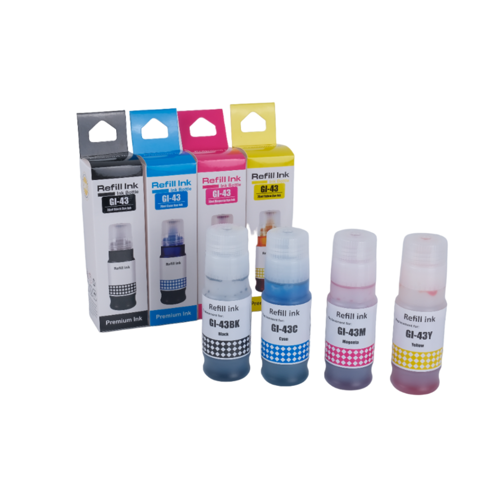 compatible canon gi 43 ink bottle set 70ml – 4 no